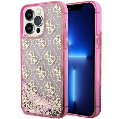 OVITEK GUESS LIQUID GLITER CASE OVITEK ZA IPHONE 14 PRO MAX 6.7 ROZA