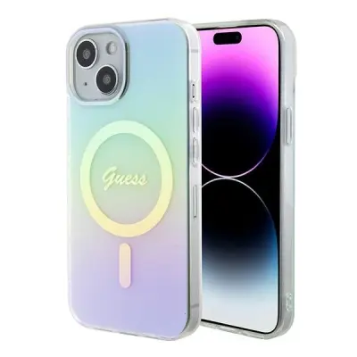 GUESS HARDCASE IPHONE 15 6.1 TURKIZEN OVITEK IML ZA MAGSAFE IRIDESCENT