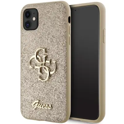 GUESS OVITEK GUHCN61HG4SGD ZA IPHONE 11 / XR ZLAT OVITEK Z BLEŠČICAMI SKRIPTA