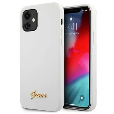 GUESS GUHCP12SLSLMGWH IPHONE 12 MINI 5,4 BIAŁY/WHITE HARDCASE METAL LOGO SCRIPT