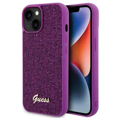 OVITEK GUESS DISCO METAL SCRIP CASE ZA IPHONE 15 ROZA