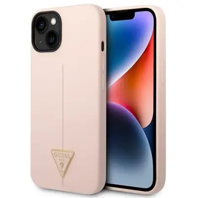OVITEK GUESS HARDCASE SILIKONSKI TRIKOTNIK ZA IPHONE 14 6.1 ROZA