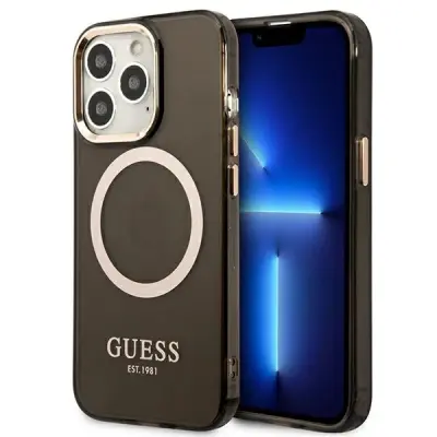 OVITEK GUESS HARD ZA IPHONE 13 PRO / 13 6.1 ČRNO ČRN ZA MAGSAFE OVITEK