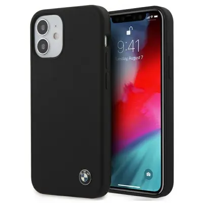SILIKONSKI OVITEK S PODPISOM BMW HARDCASE ZA IPHONE 12 MINI 5.4 ČRN