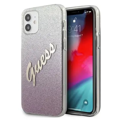 GUESS HARDCASE GLITTER GRADIENT SCRIPTE ZA IPHONE 12 MINI 5.4 ROZA