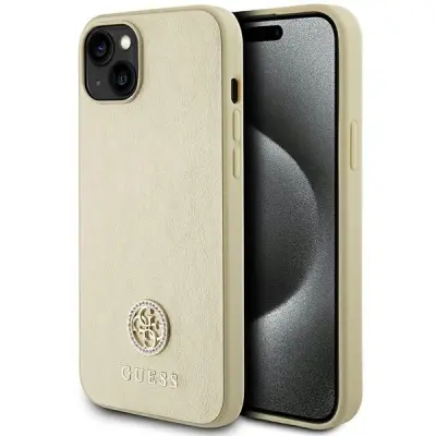 GUESS TRDO OVITEK IPHONE 15 PLUS 6.7 ZLATO OVITJE STRAT LOGO