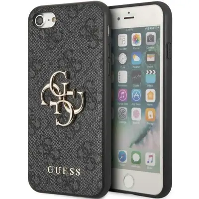 GUESS HARDCASE OVITEK ZA IPHONE 7 8 SE 2020 2022 4G KOVINSKI LOGO SIVA