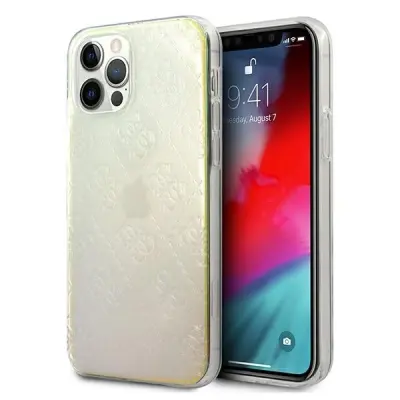 OVITEK GUESS HARDCASE OPAL ZA IPHONE 12/12 PRO 6.1 3D MAVRIČEN VZOREC