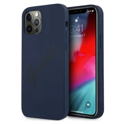 GUESS GUHCP12LLSVSBL IPHONE 12 PRO MAX 6,7 NIEBIESKI/BLUE HARDCASE SCRIPT VINTAGE