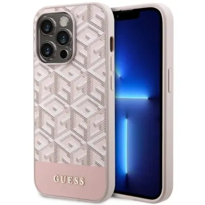 GUESS GCUBE STRIPES OVITEK ZA MAGSAFE ZA IPHONE 14 PRO ROZA