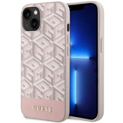 GUESS OVITEK GCUBE STRIPES ZA MAGSAFE ZA IPHONE 14 PLUS ROZA