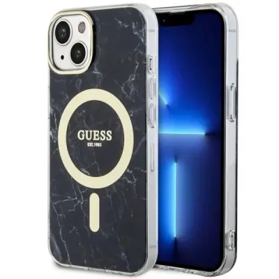 GUESS OVITEK GUHMP14SPCUMAK ZA IPHONE 14 ZA MAGSAFE ČRNI MARMOR