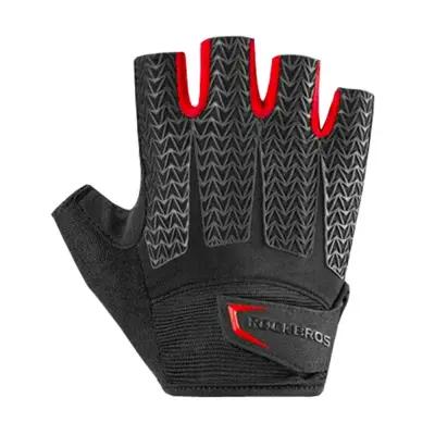 ROCKBROS S169BR XXL KOLESARSKE ROKAVICE Z GEL VLOŽKI - ČRNE IN RDEČE