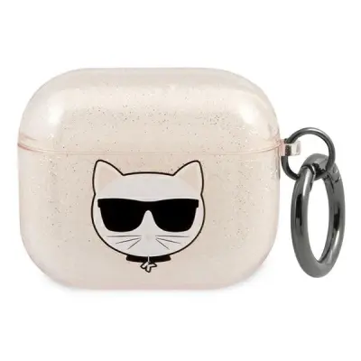 KARL LAGERFELD ETUI CHOUPETTE Z BLEŠČICAMI ZA AIRPODS 3 ZLAT