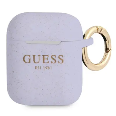 OVITEK GUESS AIRPODS SILIKONSKI OVITEK Z BLEŠČICAMI VIJOLIČEN