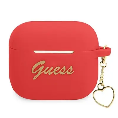 GUESS OVITEK GUA3LSCHSR ZA AIRPODS 3 SILIKON SRČEK RDEČ