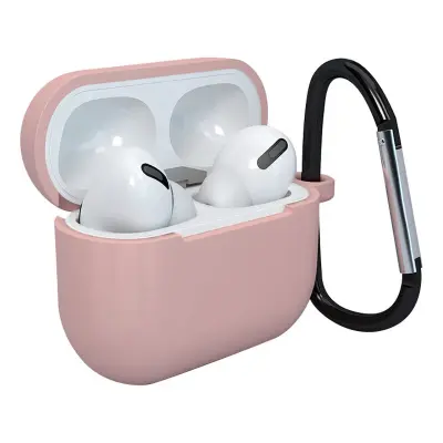 SILIKONSKI OVITEK AIRPODS 3 S KARABINOM ROZA