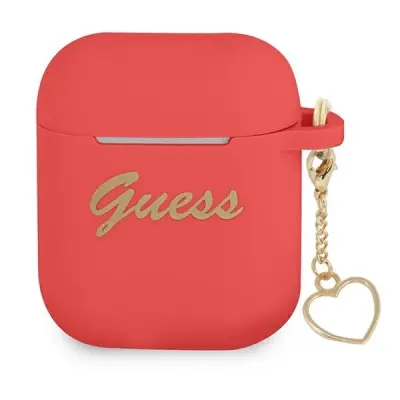 GUESS OVITEK GUA2LSCHSR ZA AIRPODS SILIKONSKI SRČEK RDEČ
