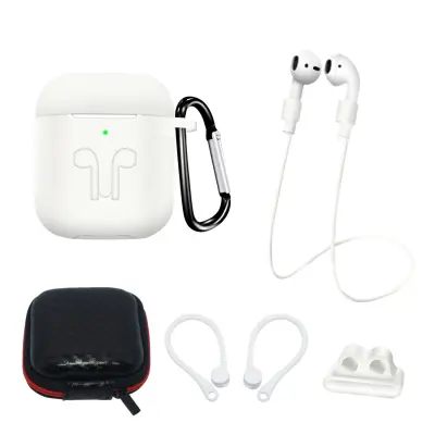 SILIKONSKI ETUI ZA AIRPODS 2/1 ETUI KAVELJ TRAK ROČAJ KARABIN