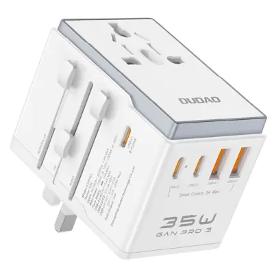 DUDAO A35PRO TRAVEL ADAPTER 35W EU UK AUS US JP 3X USB-C 2X USB-A BEL