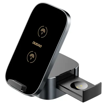 DUDAO INDUKTIVNI POLNILEC 15W 3V1 ZA PAMETNO URO TELEFON IN SLUŠALKE ČRN