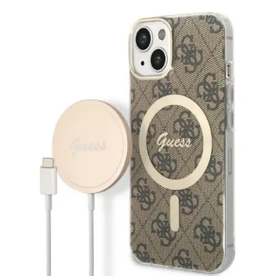 GUESS SET MAGSAFE POLNILEC + OVITEK ZA IPHONE 14 6.1 RJAV