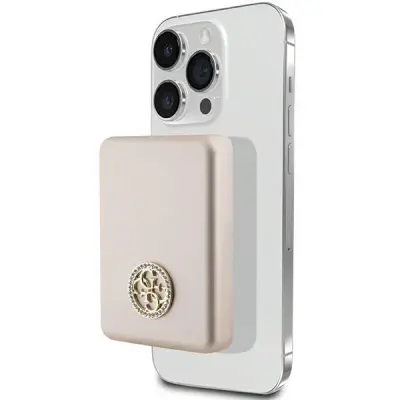 GUESS INDUKCIJSKI POWERBANK ZA MAGSAFE 4G 3000MAH 5W ZLAT S KOVINSKIM LOGO