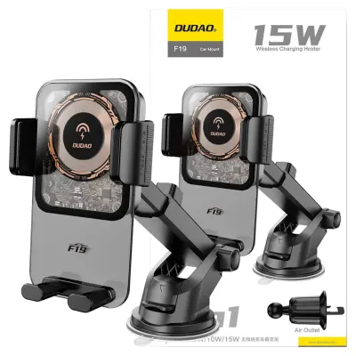 AVTODRŽALO DUDAO F19 Z INDUKCIJSKIM POLNILCEM 15W ZA TELEFONE ČRNO