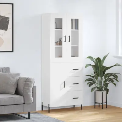 The Living Store Visoka omara bela 69,5x34x180 cm inženirski les - Visoka Omara