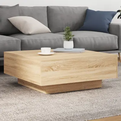 The Living Store Klubska mizica sonoma hrast 80x80x31 cm iverna plošča - Klubska Mizica