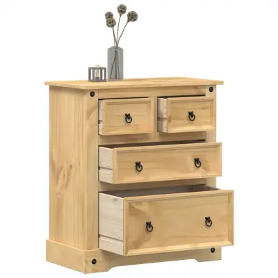 The Living Store Predalnik Corona 80x43x91 cm trdna borovina - Predalnik