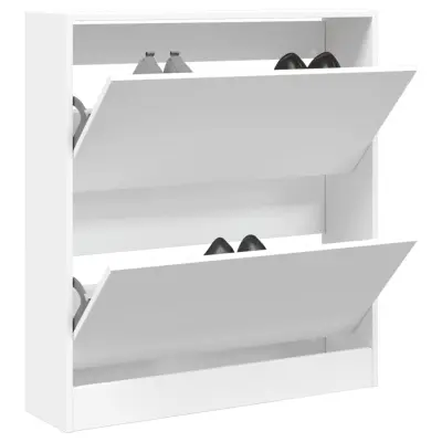 The Living Store Omarica za čevlje bela 80x21x87,5 cm inženirski les - Omarica Za Čevlje
