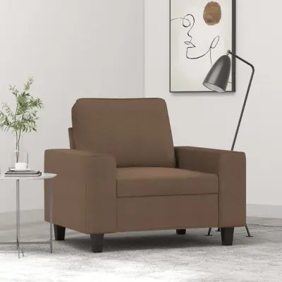 The Living Store Fotelj rjav 60 cm blago - Fotelj