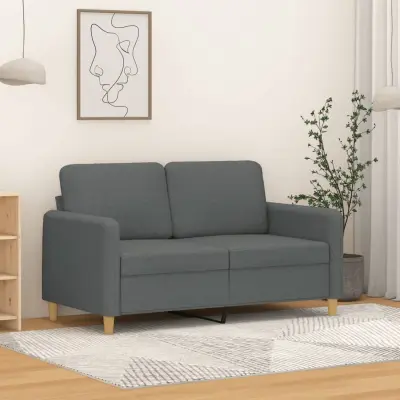 The Living Store Dvosed temno siv 120 cm blago - Kavč Dvosed