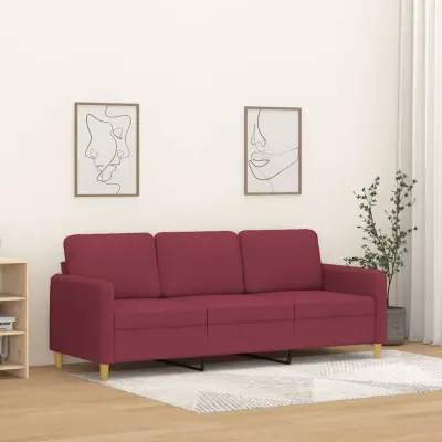 The Living Store Trosed vinsko rdeč 180 cm blago - Kavč Trosed