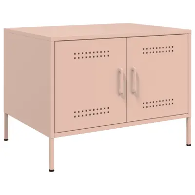 The Living Store Klubska mizica roza 68x50x50,5 cm valjano jeklo - Klubska Mizica