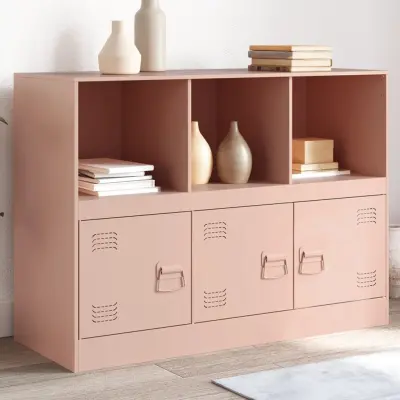 The Living Store Komoda roza 99x39x73 cm jeklo - Komoda