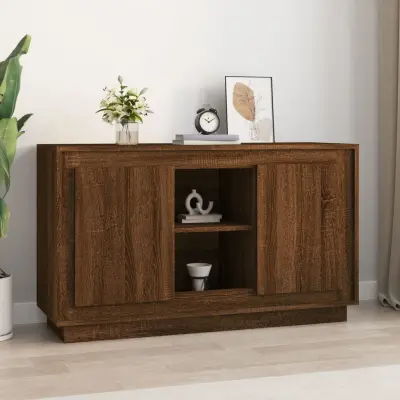 The Living Store Komoda rjav hrast 102x35x60 cm inženirski les - Komoda