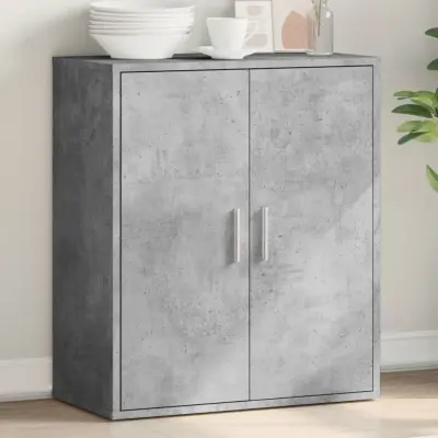The Living Store Komoda betonsko siva 79x38x80 cm inženirski les - Komoda