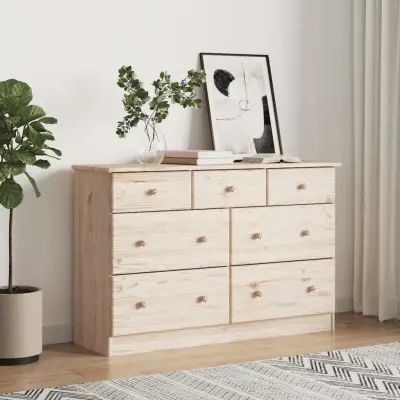 The Living Store Predalnik ALTA 112x35x73 cm trdna borovina - Predalnik