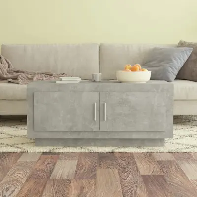 The Living Store Klubska mizica betonsko siva 102x50x45 cm konstruiran les - Klubska Mizica