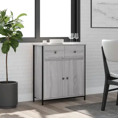 The Living Store Komoda siva sonoma 70x30x80 cm inženirski les - Komoda