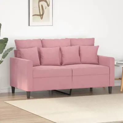 The Living Store Kavč dvosed roza 120 cm žamet - Dvosed
