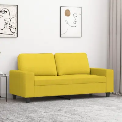 The Living Store Dvosed svetlo rumen 140 cm blago - Kavč Dvosed