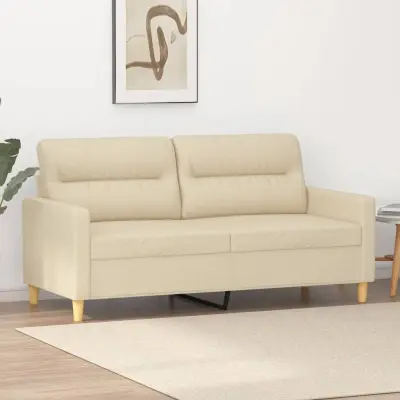 The Living Store Kavč dvosed krem 140 cm blago - Kavč Dvosed