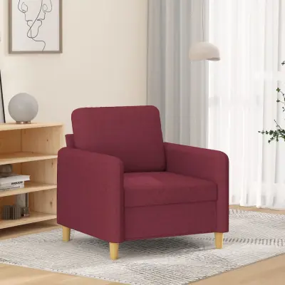 The Living Store Fotelj vinsko rdeč 60 cm blago - Fotelj