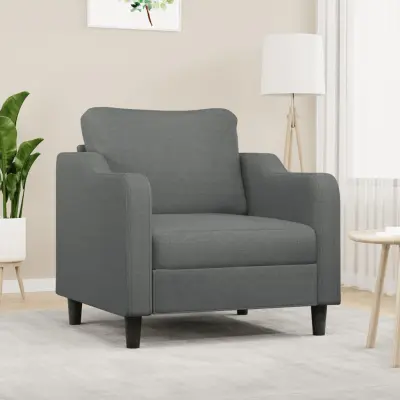 The Living Store Fotelj temno siv 60 cm blago - Fotelj