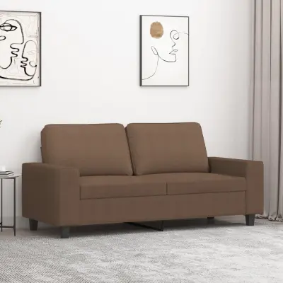 The Living Store Dvosed rjav 140 cm blago - Kavč Dvosed
