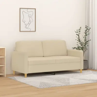 The Living Store Kavč dvosed krem 140 cm blago - Kavč Dvosed