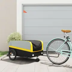 The Living Store Kolesarska prikolica črna in rumena 45 kg železo - Kolesarska Prikolica